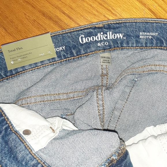 NEW Goodfellow & Co Straight Flex Jeans Mislabeled 36x32 Measure 35x29.5 NWT - Picture 4 of 7